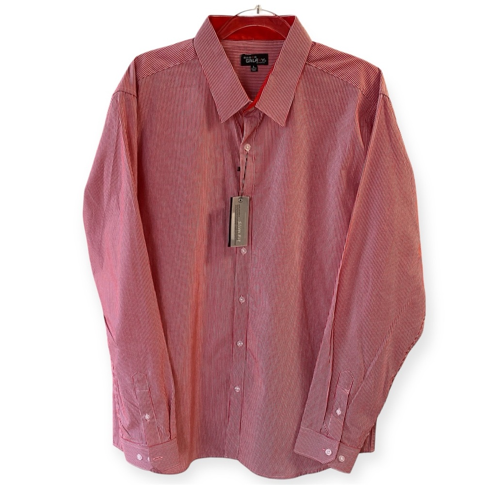 Galaxy by Harvic Pinstripe Button Up Shirt